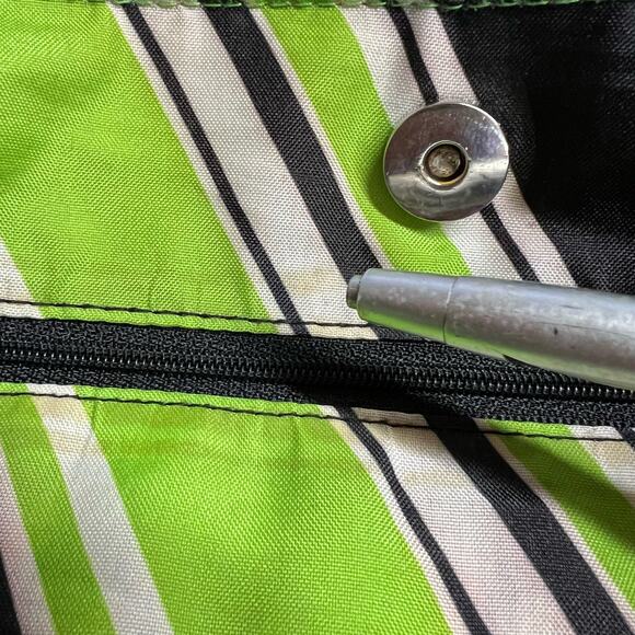 Womens Handbag Tote Jackie Studio C Geometric Pattern Pockets Black Green - Picture 11 of 15